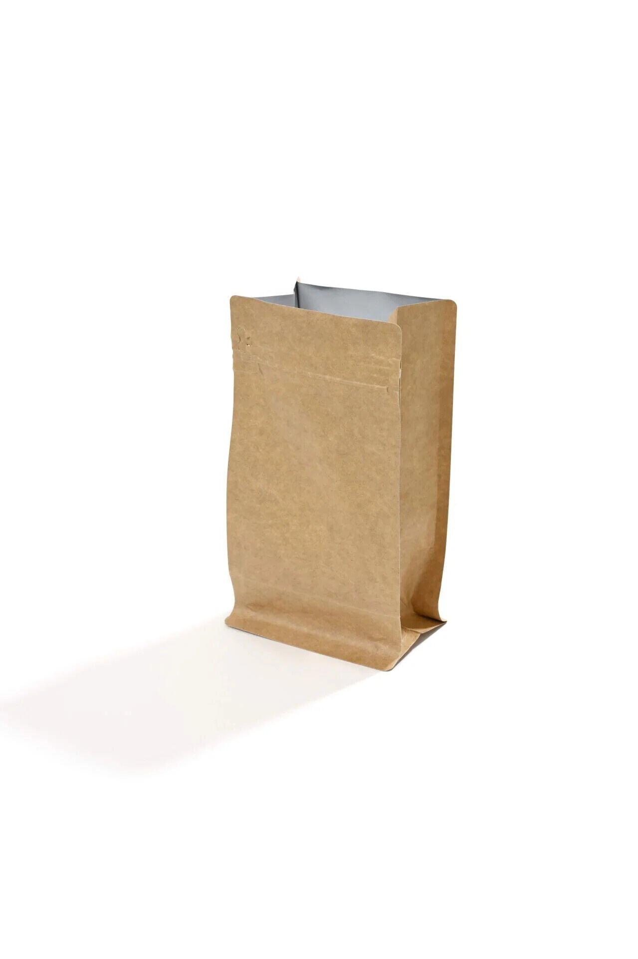 Flat Bottom Kraft Alüminyum Önden Kilitli Ambalaj 12,5x27,5+4,5 cm-500 gr. 50 Adet