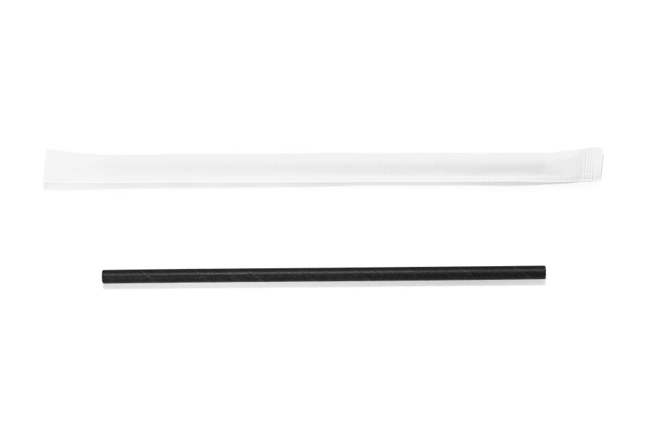 Kağıt Pipet Siyah Sargılı 6x197mm 3200 Adet