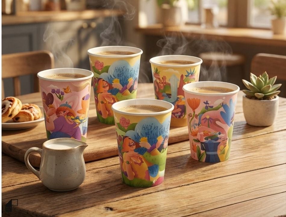 Packtory özel seri tasarım karton bardaklar ve modern kafe servis ürünleri