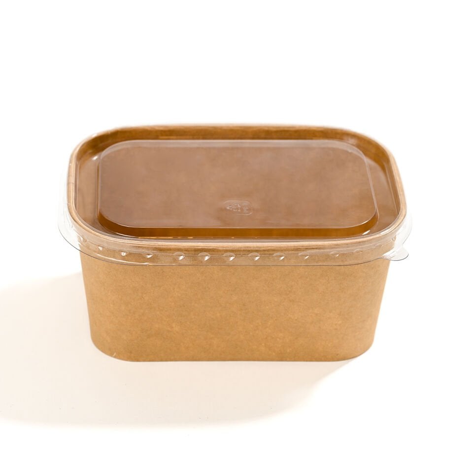 Dikdörtgen Salata Kasesi Kraft (1000ml) 300 Adet