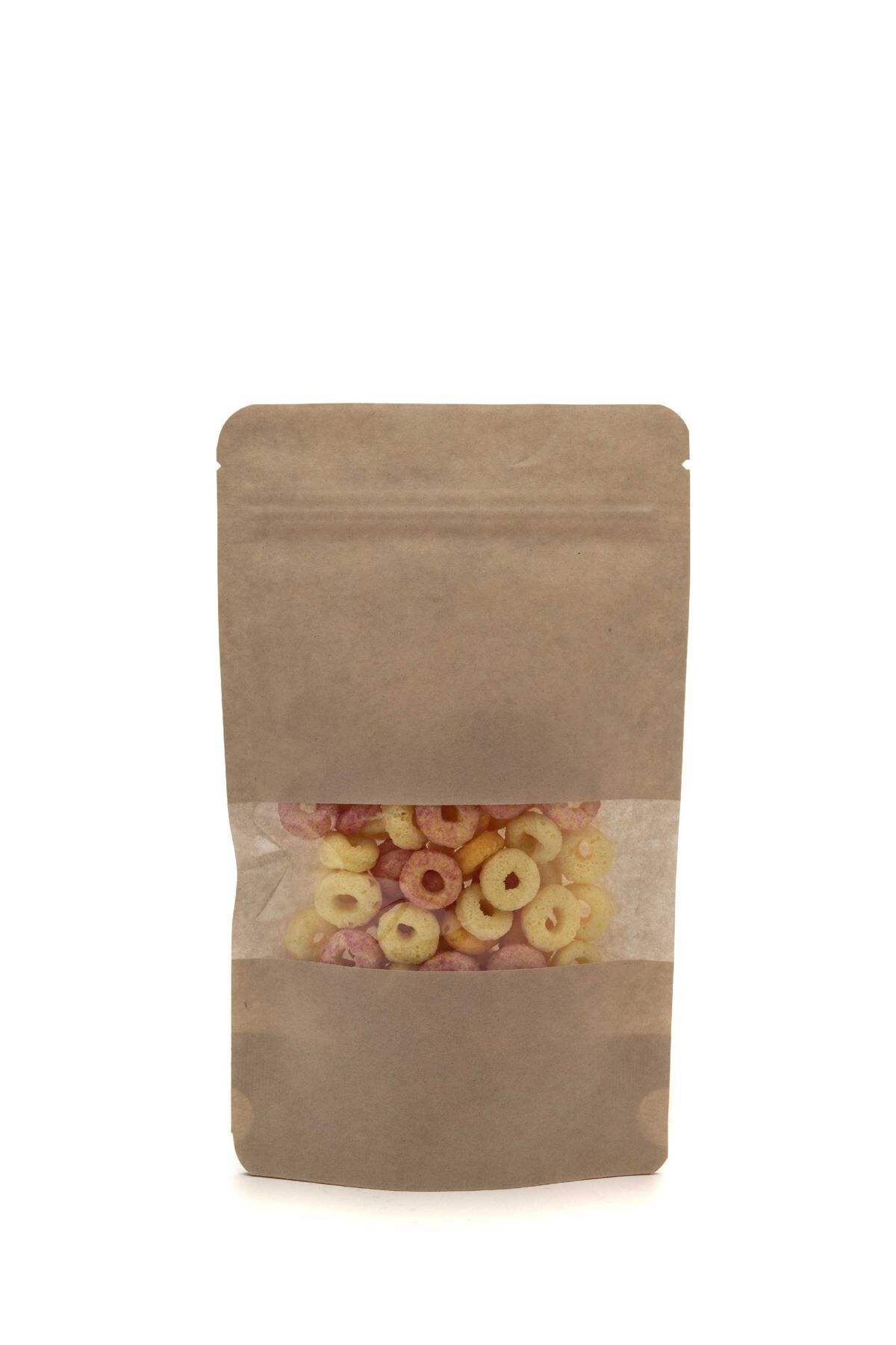 Pencereli Kraft Kilitli Doypack Ambalaj 16x27+4cm-500 gr.