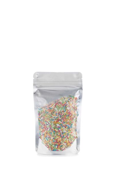 Ön Şeffaf Arka Metalize Kilitli Doypack Ambalaj 11x18,5+3,5 cm-100 gr.