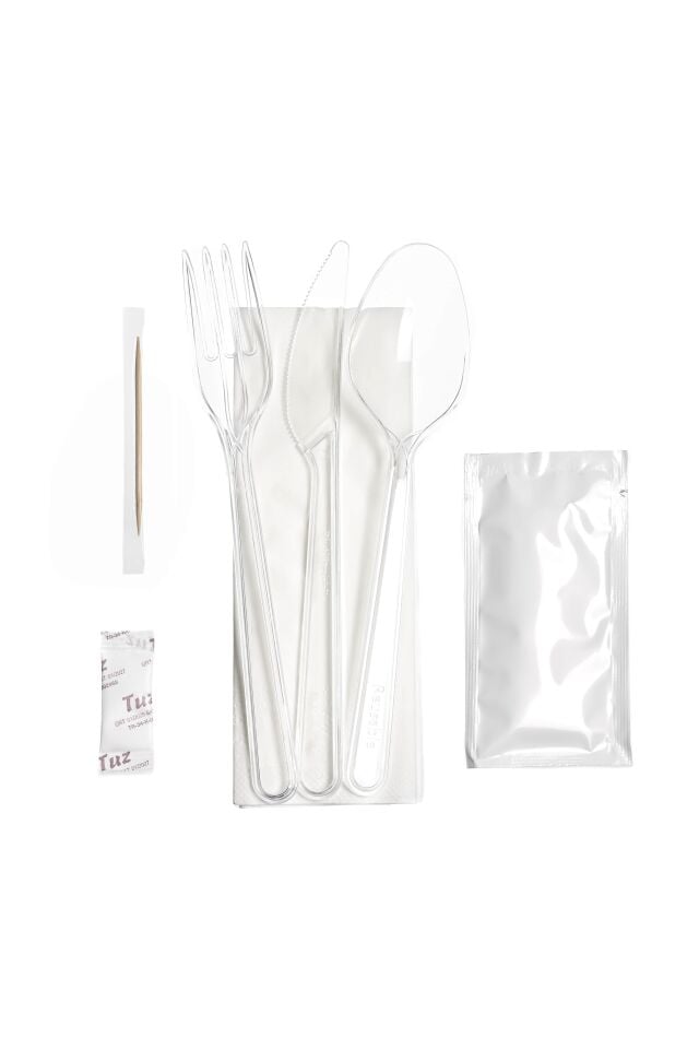 Çatal / Bıçak / Peçete / Kürdan / Tuz / Islak Mendil Seti