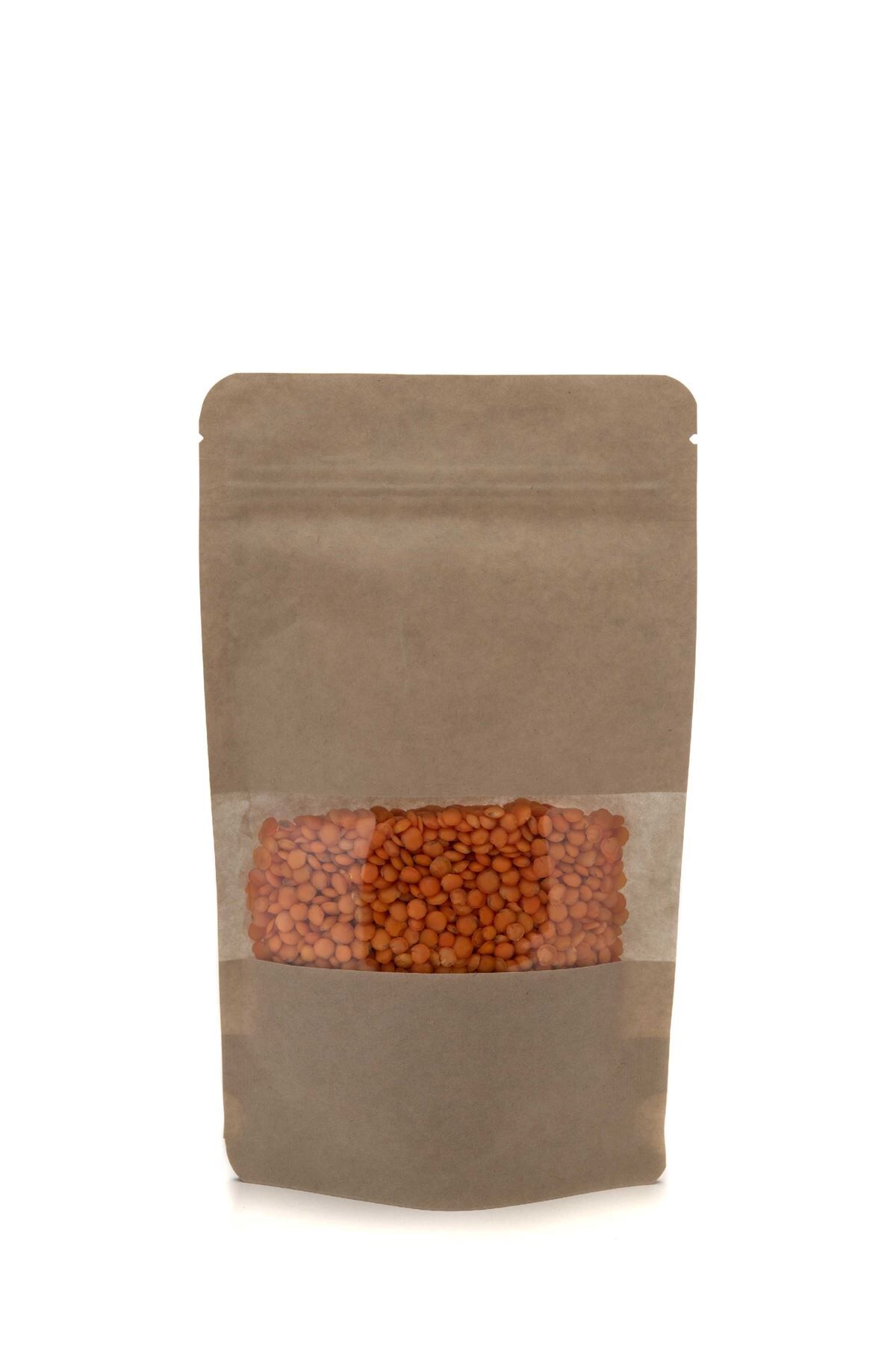 Pencereli Kraft Kilitli Doypack Ambalaj 18x29+4,5 cm-750 gr.