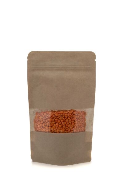 Pencereli Kraft Kilitli Doypack Ambalaj 18x29+4,5 cm-750 gr.