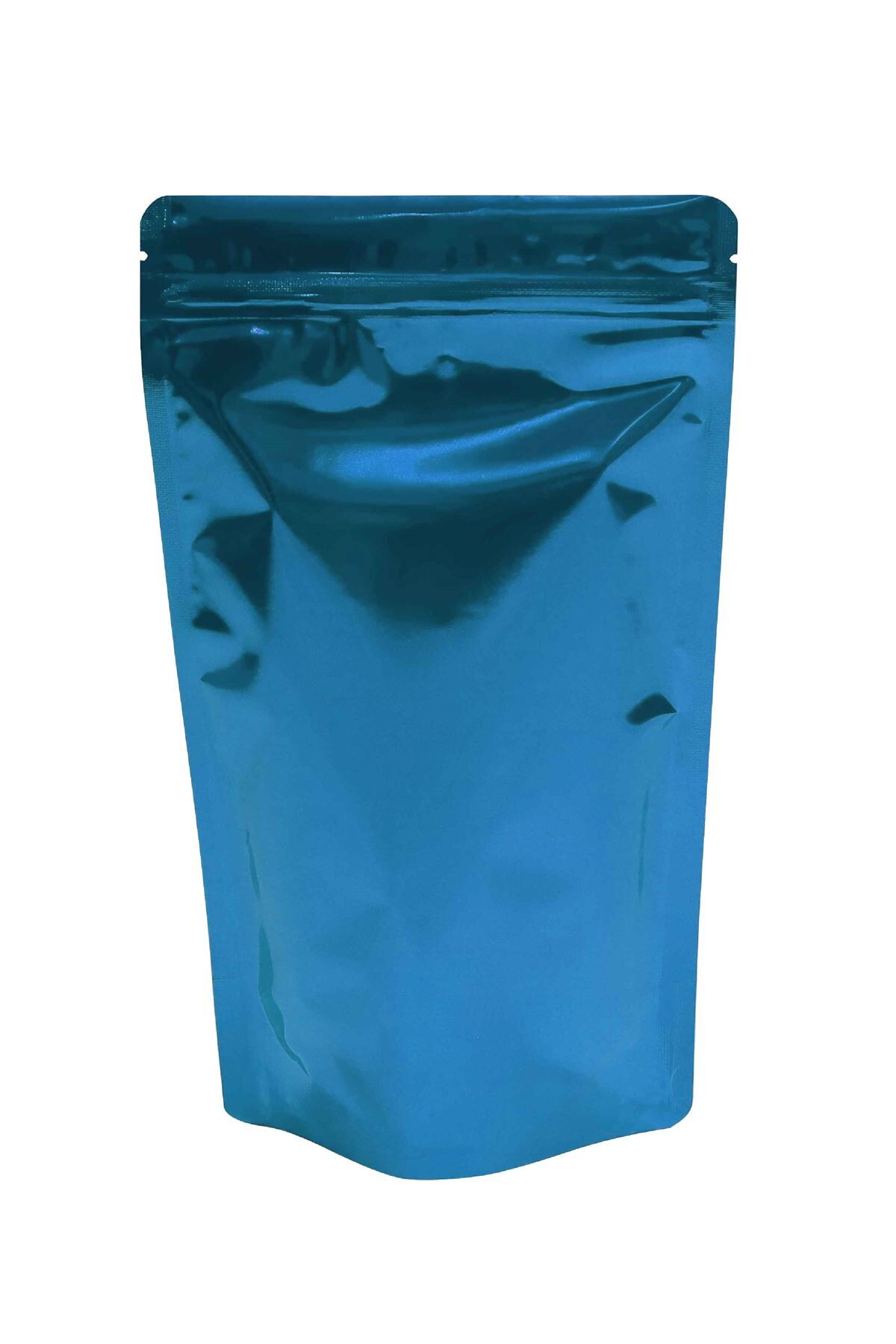 Mavi Metalize Kilitli Doypack Ambalaj 16x27+4 cm-500 gr.