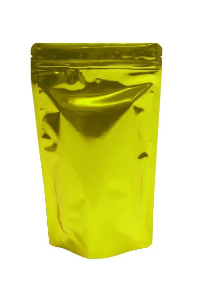 Sarı Metalize Kilitli Doypack Ambalaj 16x27+4 cm-500 gr