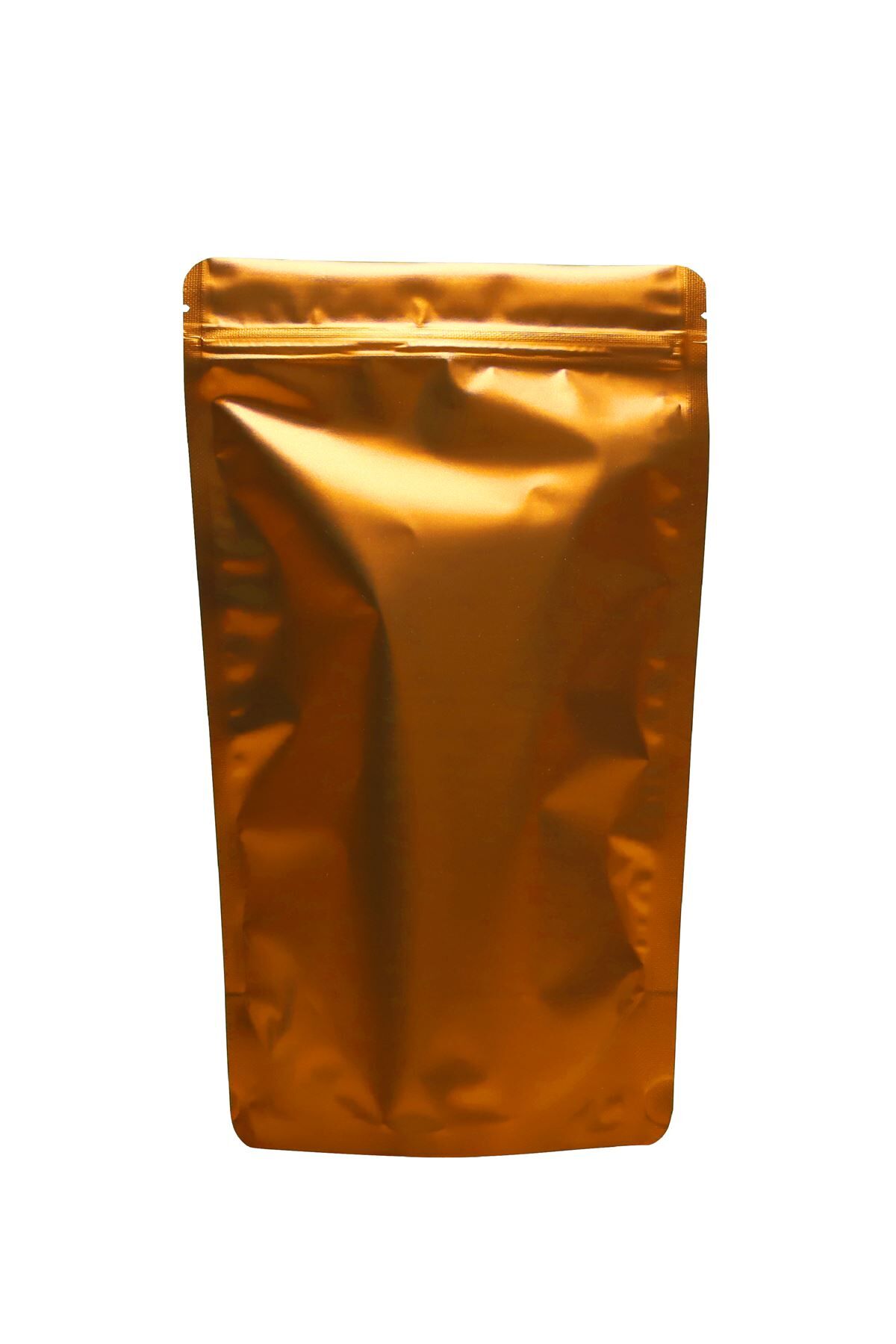 Mat Turuncu Metalize Kilitli Doypack Ambalaj 16x27+4 cm-500 gr.