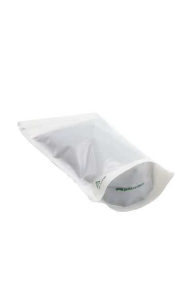 Geri Dönüştürülebilir Beyaz Doypack 13x22,5+3,5 cm-250 gr.