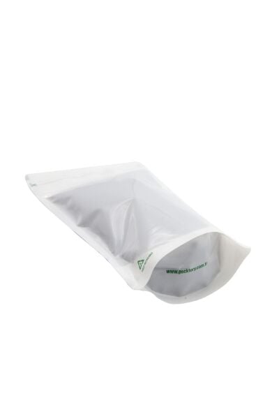 Geri Dönüştürülebilir Beyaz Doypack 13x22,5+3,5 cm-250 gr.