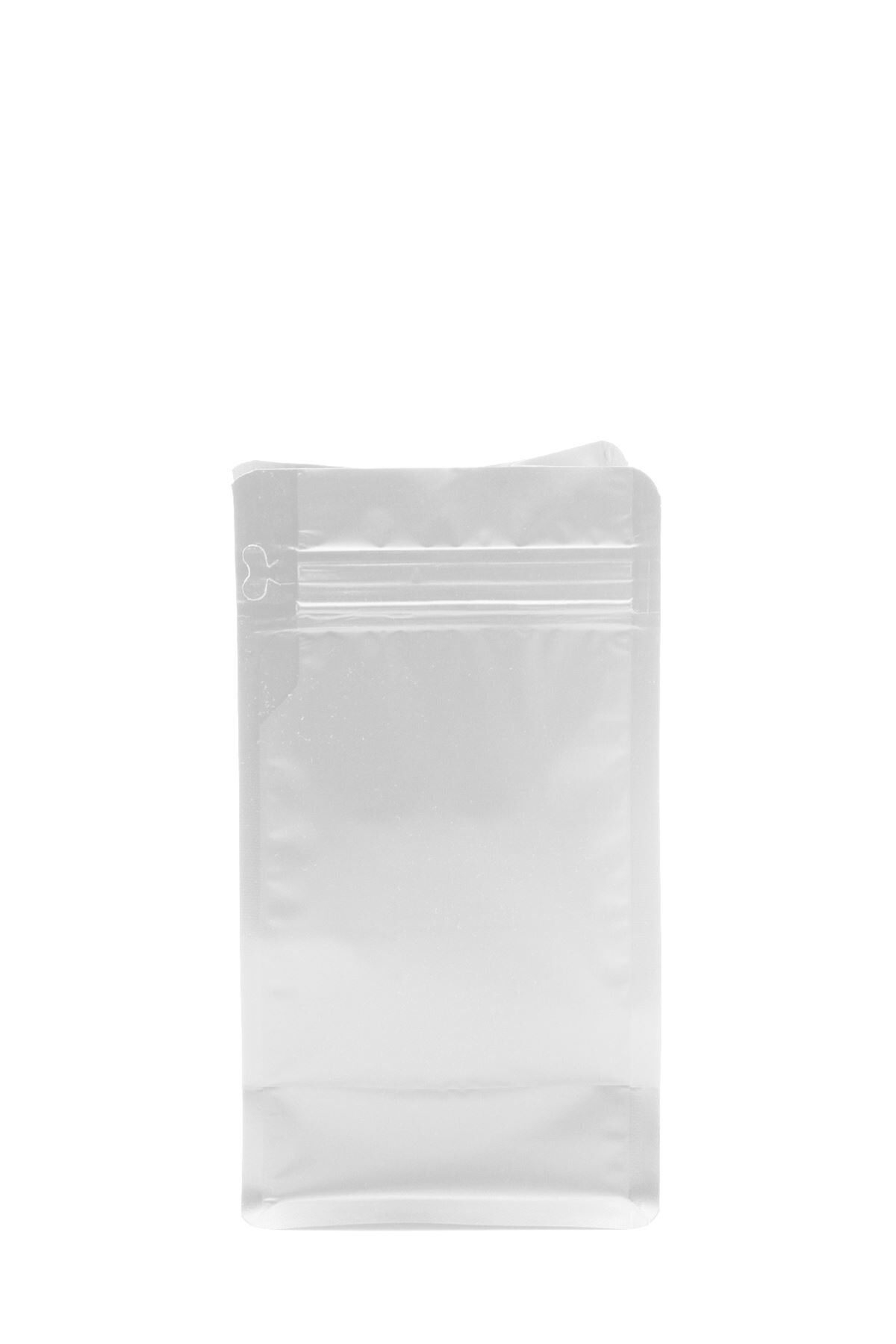 Flat Bottom Düz Tabanlı Mat Beyaz Önden Kilitli Ambalaj 11,5x21,5+4 cm-250 gr