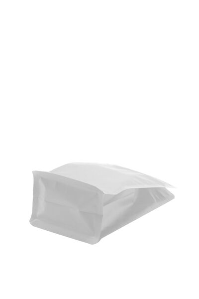 Flat Bottom Düz Tabanlı Mat Beyaz Önden Kilitli Ambalaj 11,5x21,5+4 cm-250 gr