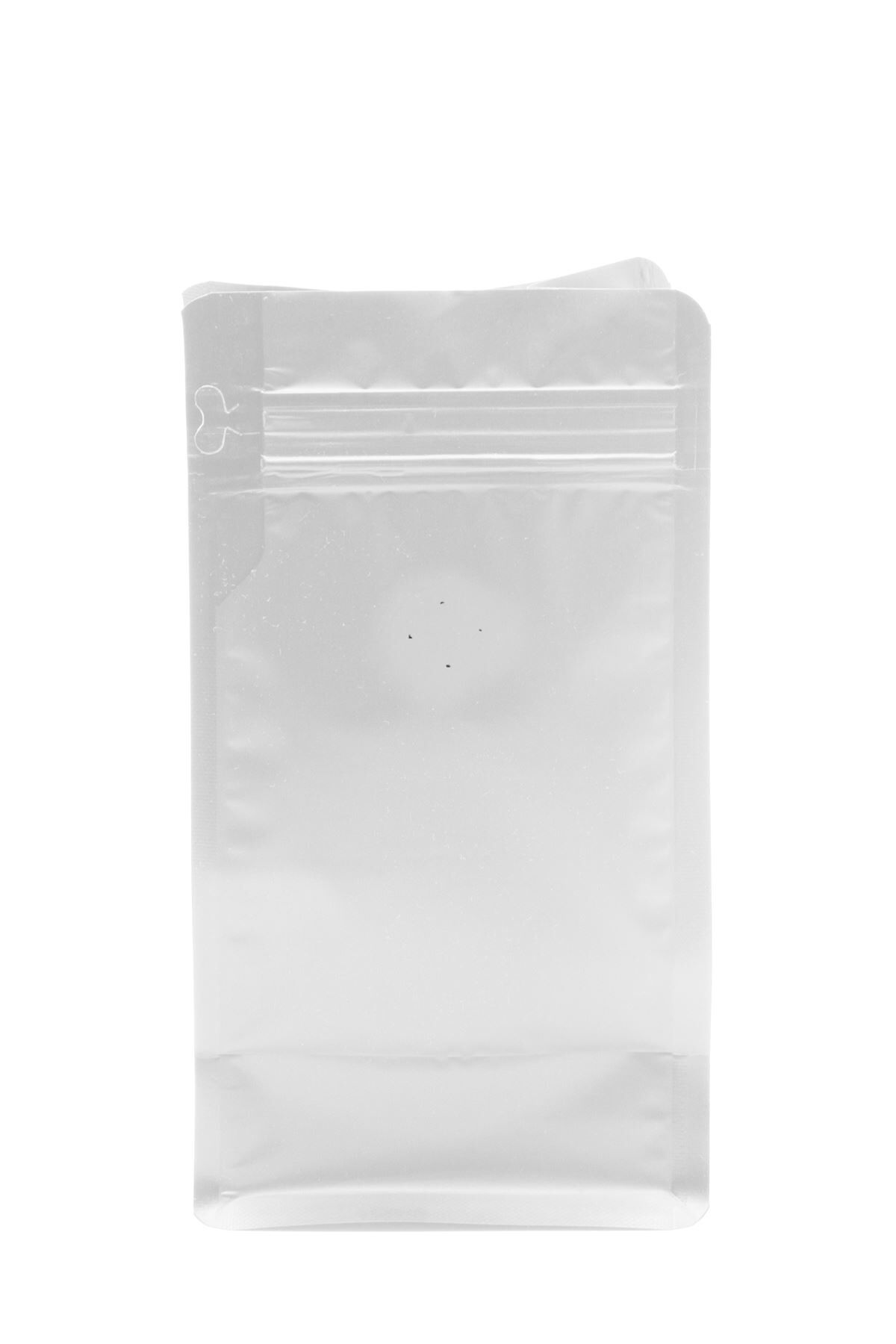 Valfli Flat Bottom Düz Tabanlı Mat Beyaz Önden Kilitli Ambalaj 14x33+5 cm-1000 gr
