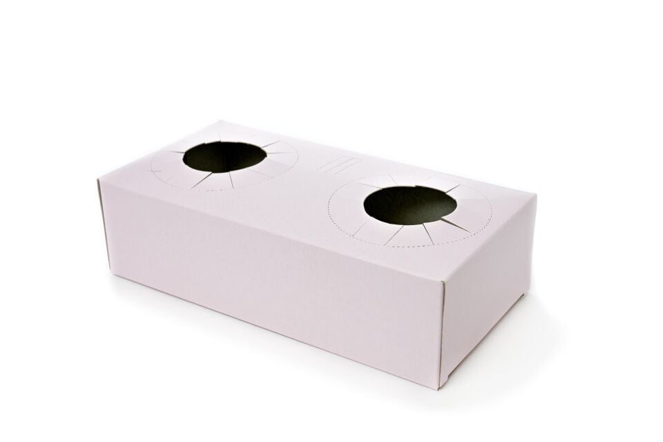 2'li Pembe Bardak Tutucu Pipet Delikli 50 Adet