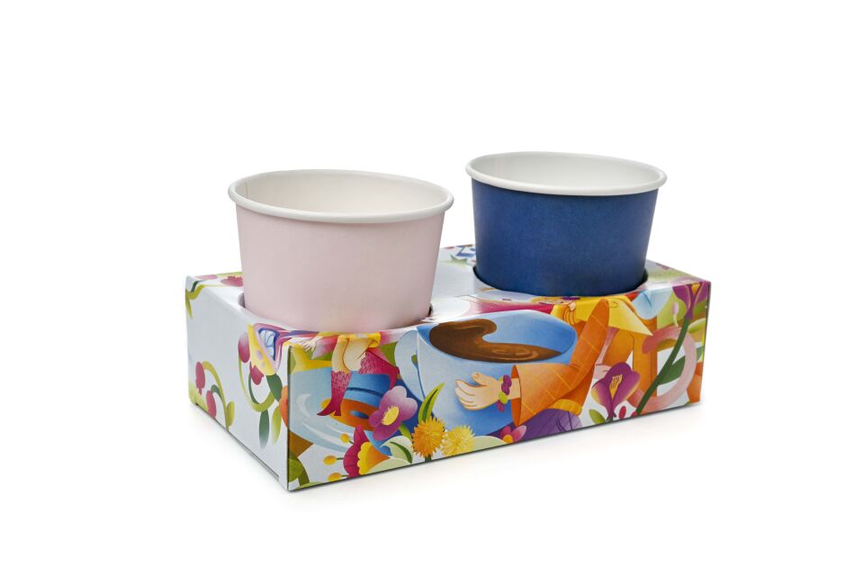 Özel Tasarım 2'li Renkli Bardak Tutucu Pipet Delikli