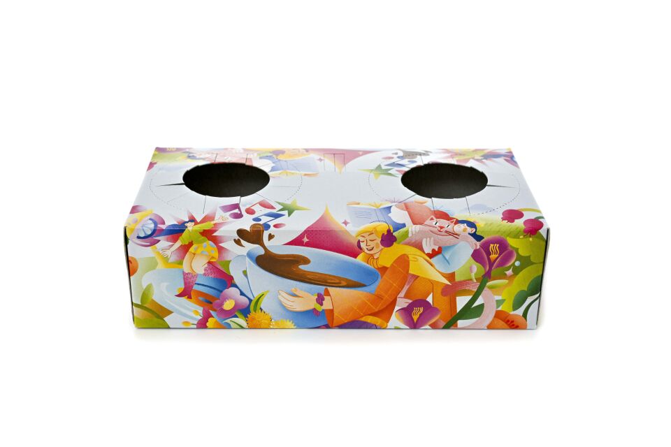 Özel Tasarım 2'li Renkli Bardak Tutucu Pipet Delikli