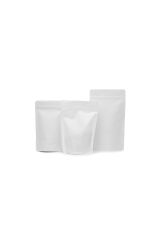 Beyaz Kraft Aluminyum Kilitli Doypack Ambalaj  11 x 18,5 + 3,5 cm  - 100 gr. 1000 Adet