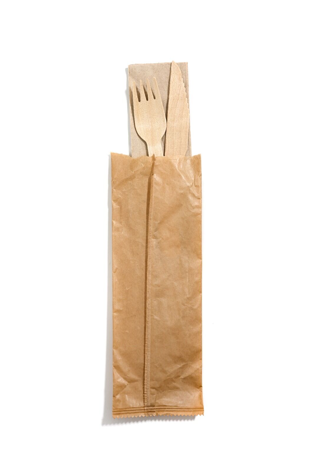 Ahşap Cutlery Set Çatal-Bıçak-Kraft Peçete