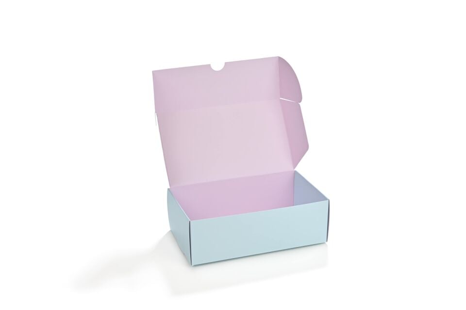 Kurabiye Kutusu Pembe-Mavi 21 x 12 cm 25 Adet