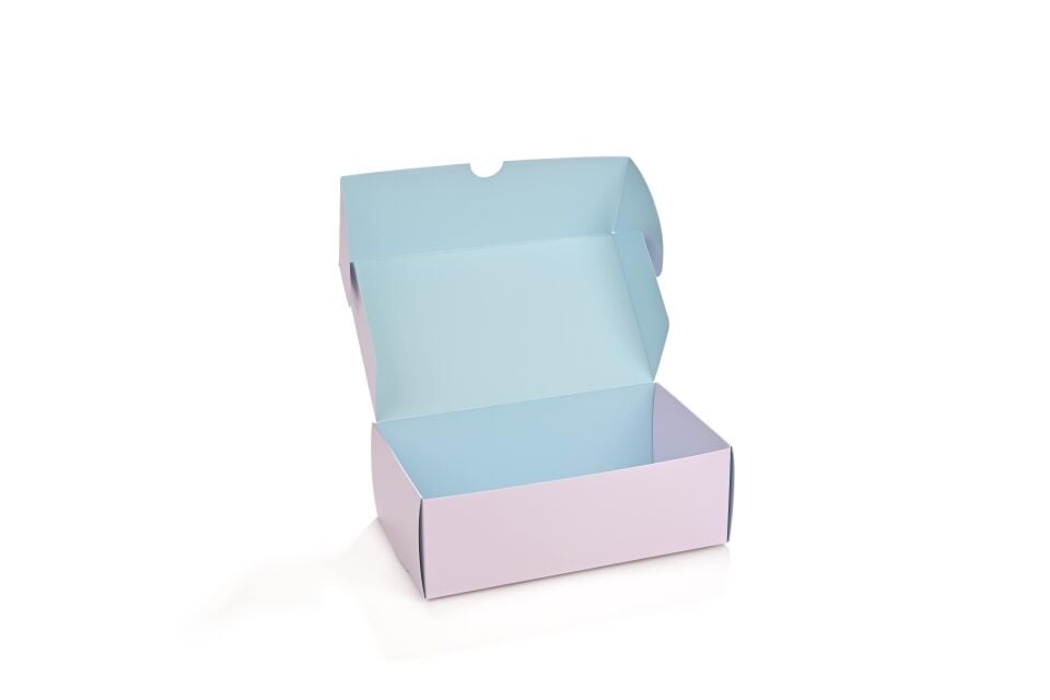 Kurabiye Kutusu Pembe-Mavi 21 x 12 cm 25 Adet