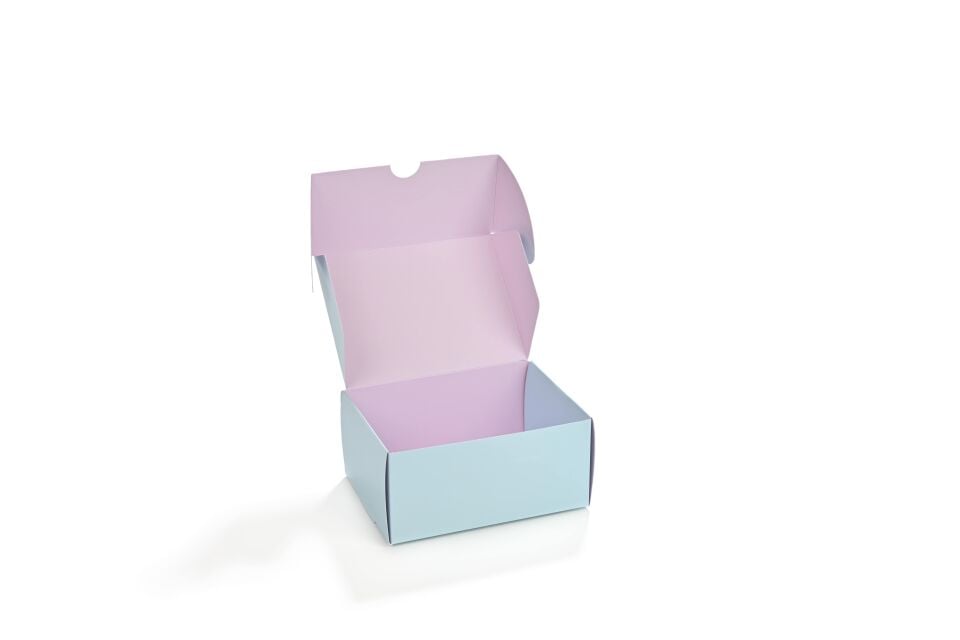 Kurabiye Kutusu Pembe-Mavi 11 x 15 cm 100 Adet