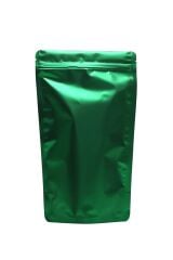 Mat Yeşil Metalize Kilitli Doypack Ambalaj 16 X 27 + 4 cm - 500 gr. 1000 Adet