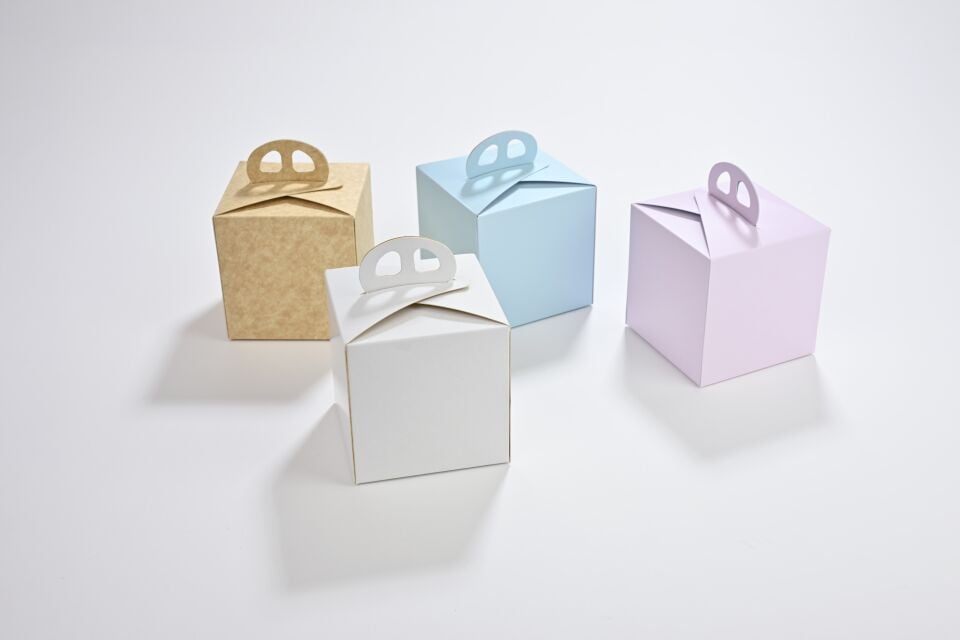 Pasta Kabı Pembe-Mavi 10 x 10 cm 100 Adet