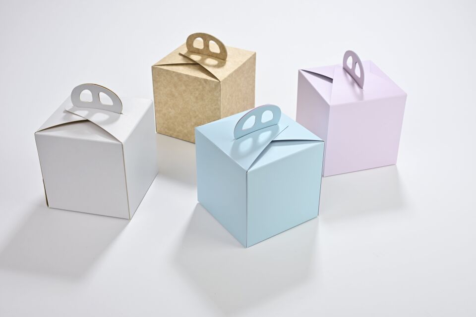 Pasta Kabı Pembe-Mavi 10 x 10 cm 100 Adet