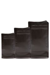 Flat Bottom Düz Tabanlı Mat Siyah Önden Kilitli Ambalaj 11,5x21,5+4 cm-250 gr 1.000 Adet