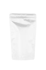 Mat Beyaz Metalize Kilitli Doypack Ambalaj 16 X 27 + 4 cm - 500 gr. 1000 Adet