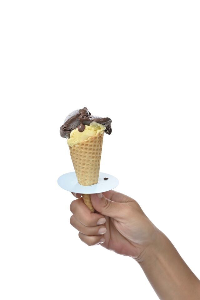 Damlama Önleyici Dondurma Kağıdı Daire Pembe-Mavi