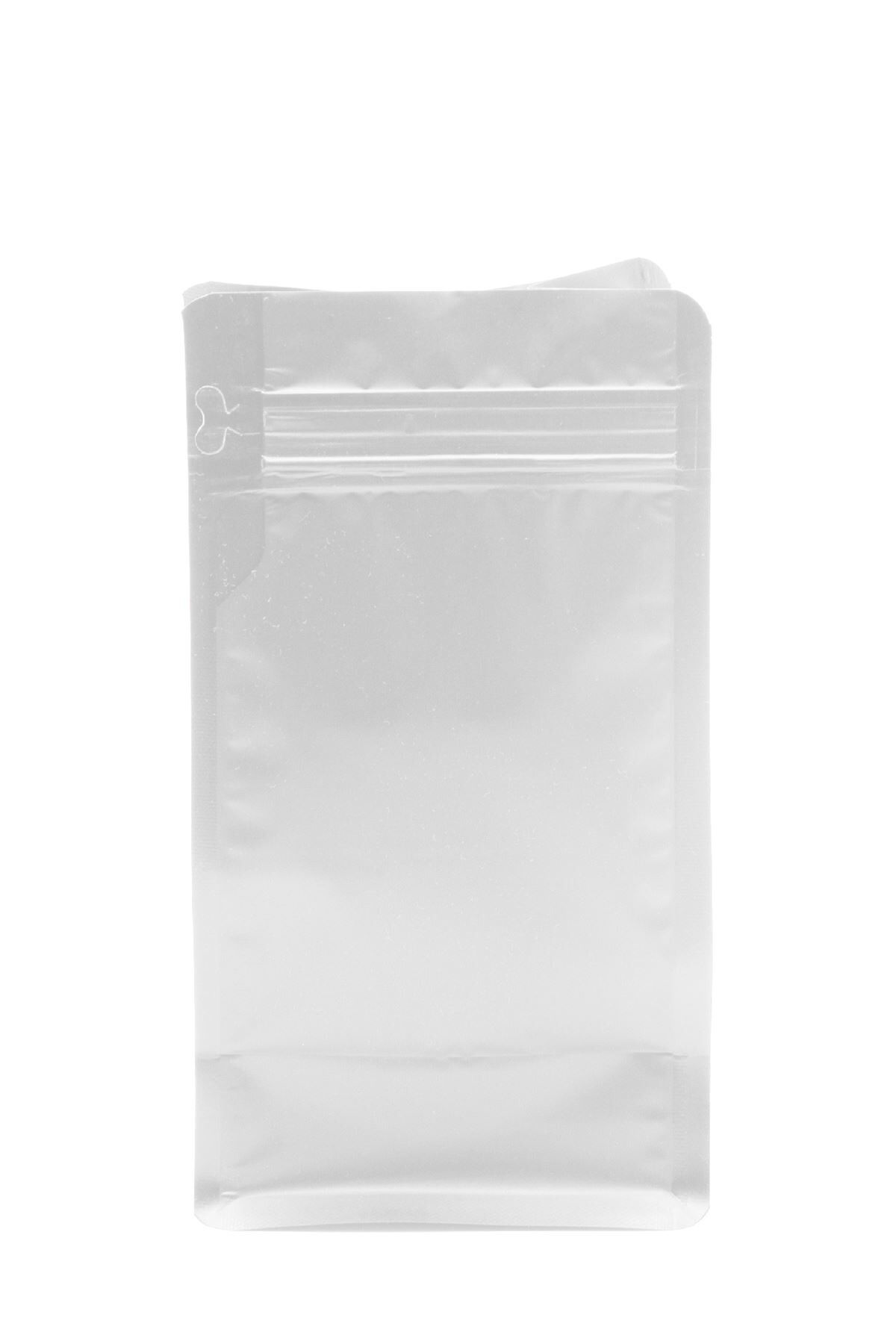 Flat Bottom Düz Tabanlı Mat Beyaz Önden Kilitli Ambalaj 14x33+5 cm-1000 gr. 500 Adet