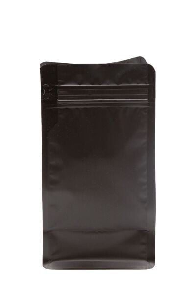 Flat Bottom Düz Tabanlı Mat Siyah Kilitli Ambalaj 14 x 33 + 5 cm - 1000 gr. 50 Adet