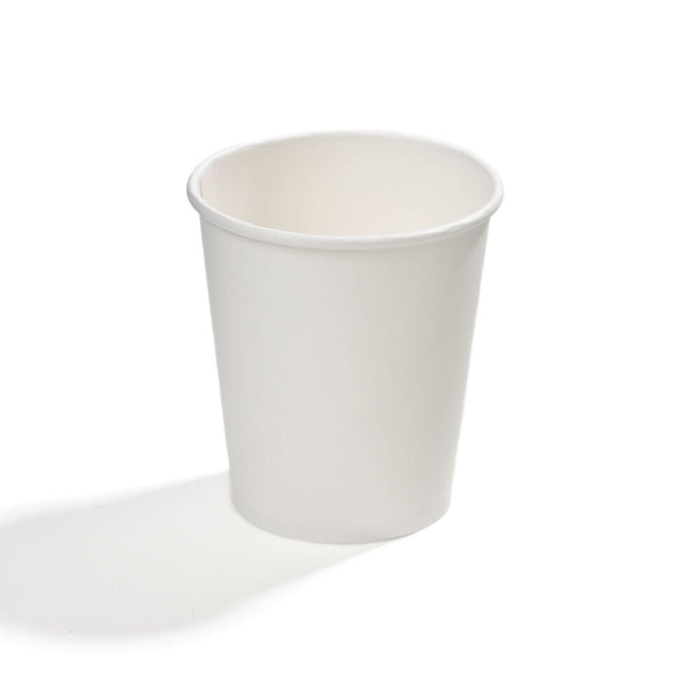 7 oz Single Wall Karton Bardak (Beyaz)