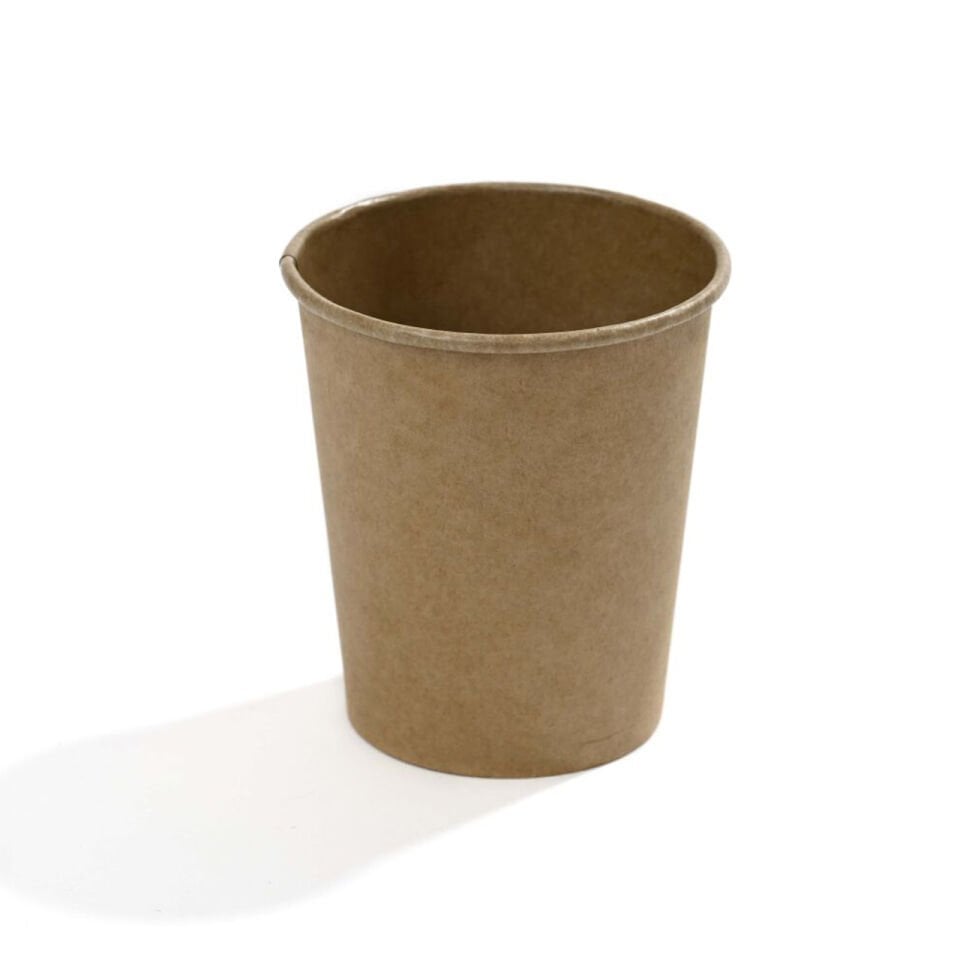 8 OZ Single Wall Karton Bardak (Kraft) 50 Adet