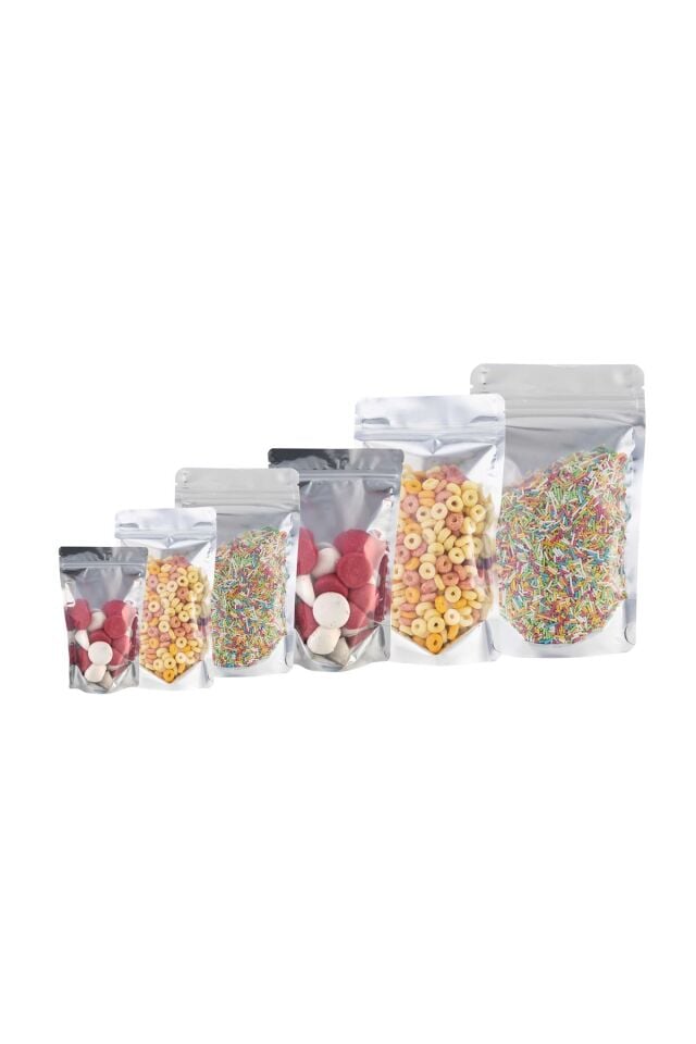 Ön Şeffaf Arka Metalize Kilitli Doypack Ambalaj 11x18,5+3,5 cm-100 gr. 2500 Adet