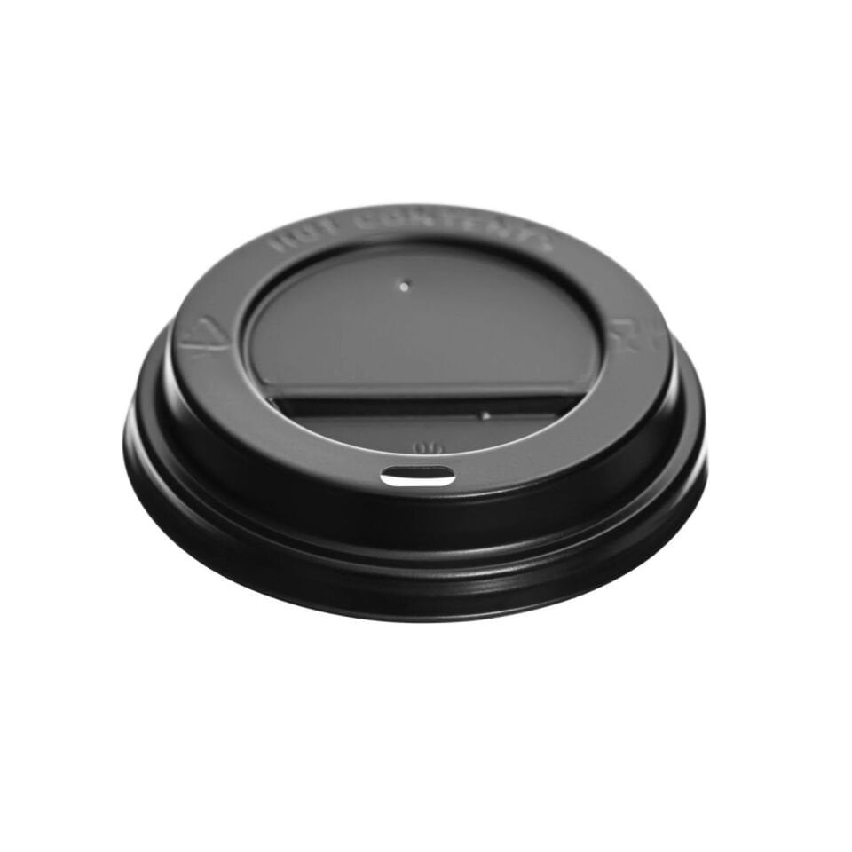 14-16 oz Sıcak İçecek Kapağı Siyah (90 mm Çap) 100 Adet