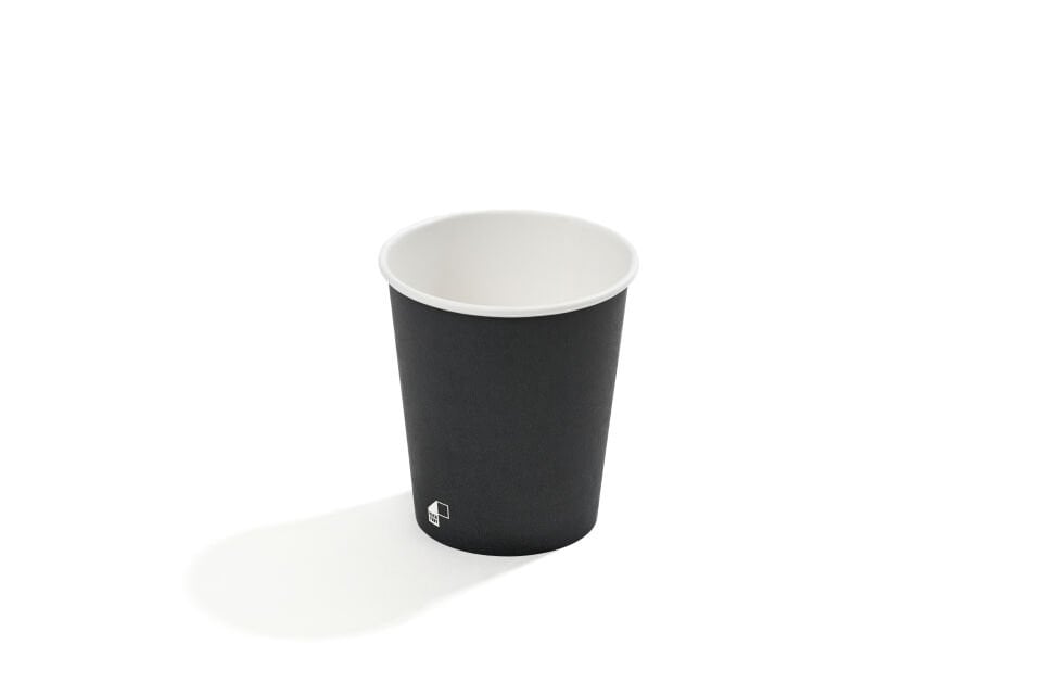 8 OZ Single Wall Baskılı Karton Bardak (Antrasit)