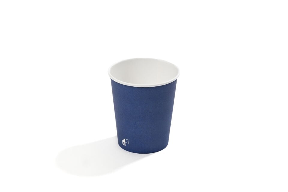 8 oz Single Wall Baskılı Karton Bardak (Lacivert)
