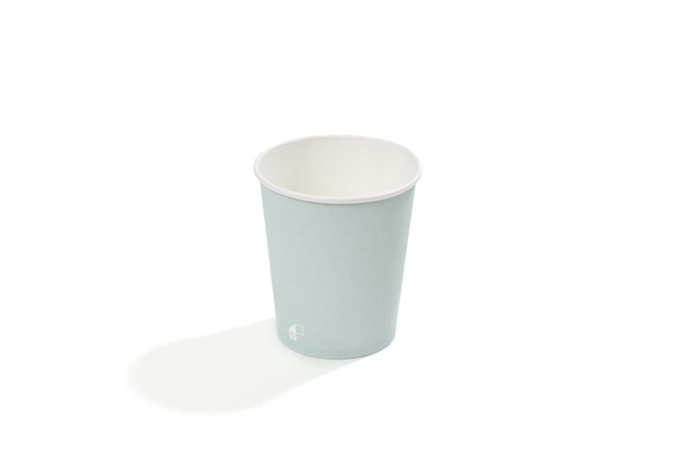 8 oz Single Wall Baskılı Karton Bardak (Açık Mavi)