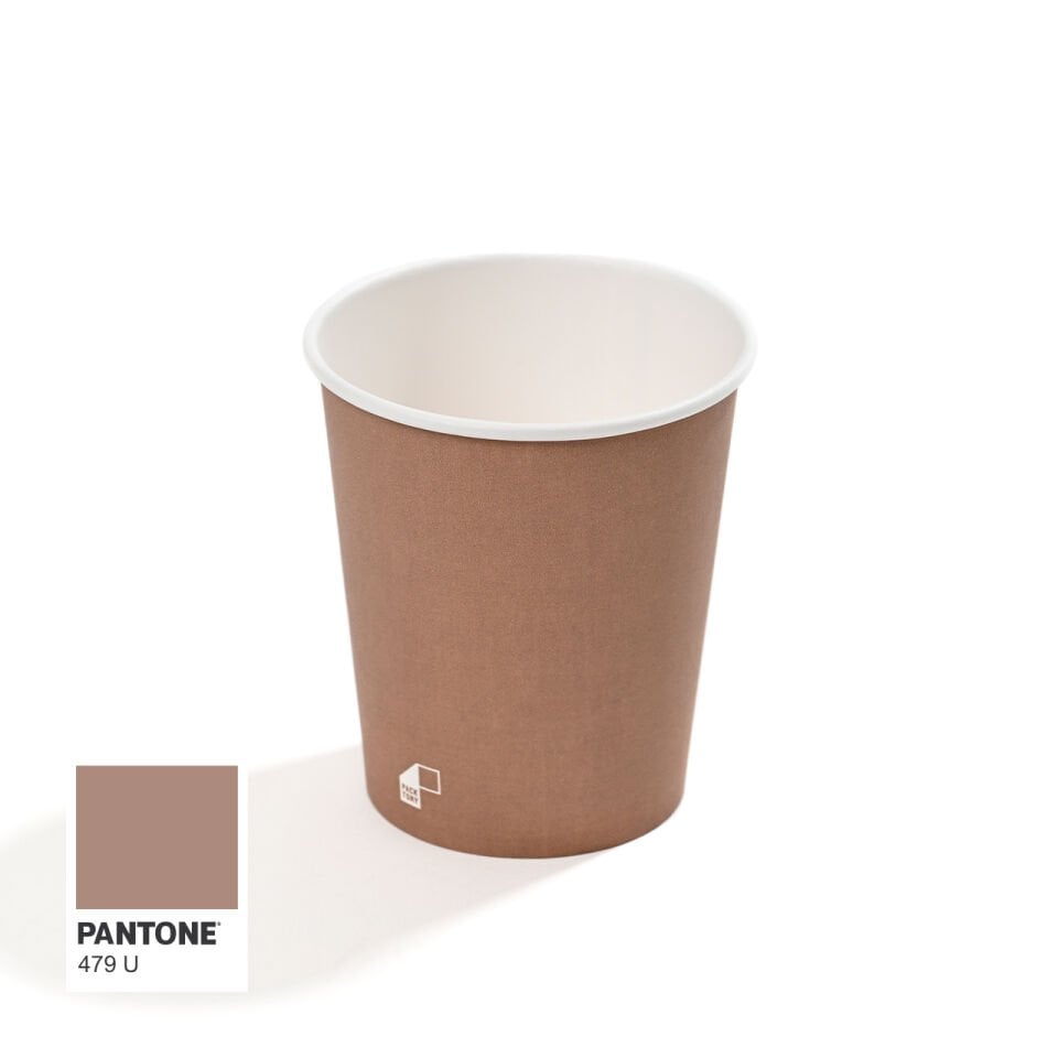 8 oz Single Wall Baskılı Karton Bardak (Kahverengi)