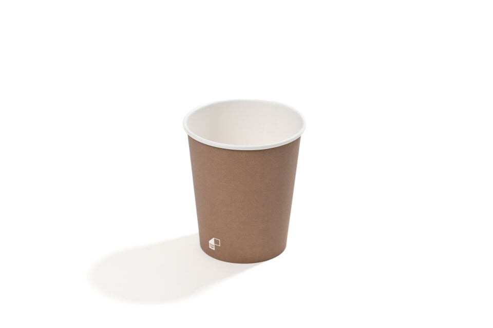 8 oz Single Wall Baskılı Karton Bardak (Kahverengi)