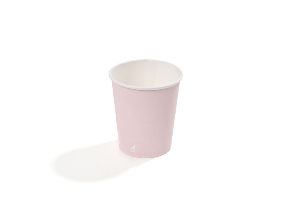 8 oz Single Wall Baskılı Karton Bardak (Pembe) 50 Adet