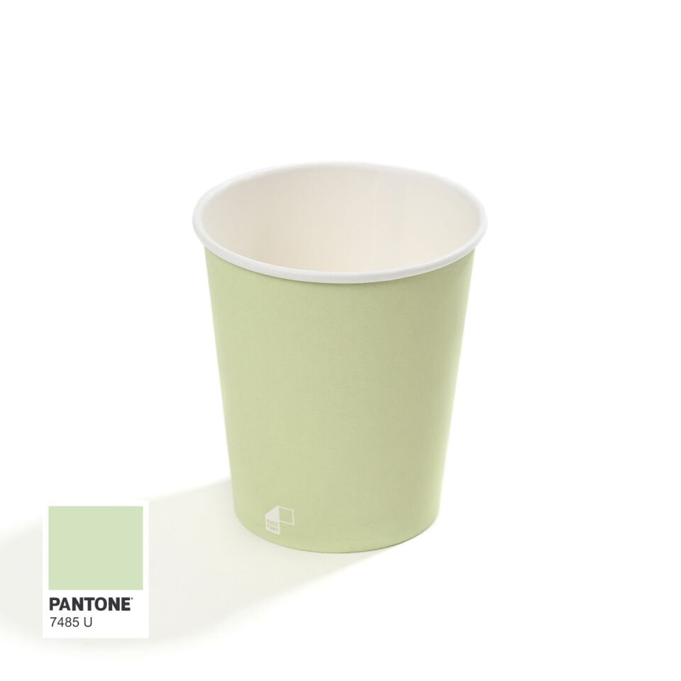 8 oz Single Wall Baskılı Karton Bardak (Açık Yeşil)
