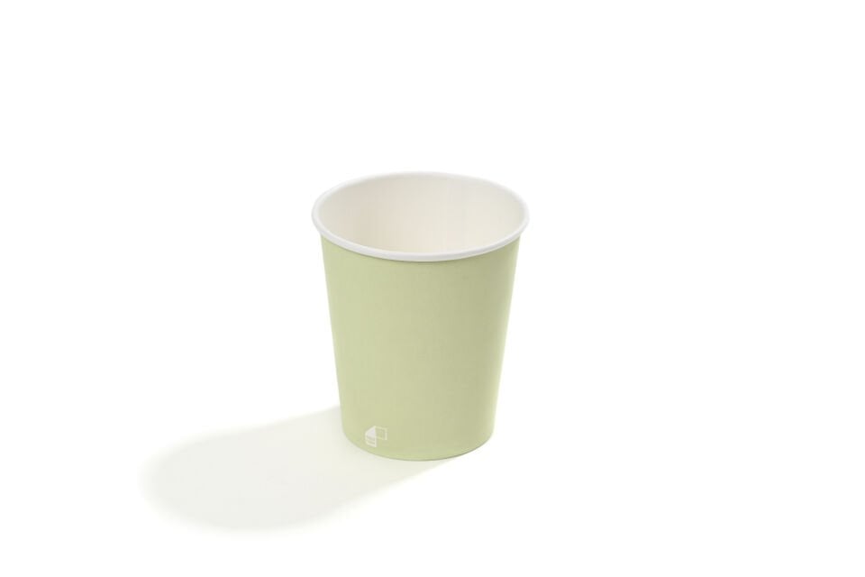 8 OZ Single Wall Baskılı Karton Bardak (Açık Yeşil) 50 Adet