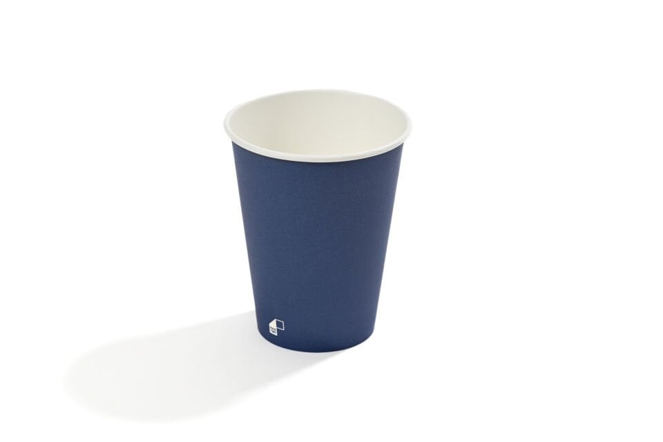 14 oz Single Wall Baskılı Karton Bardak (Lacivert)