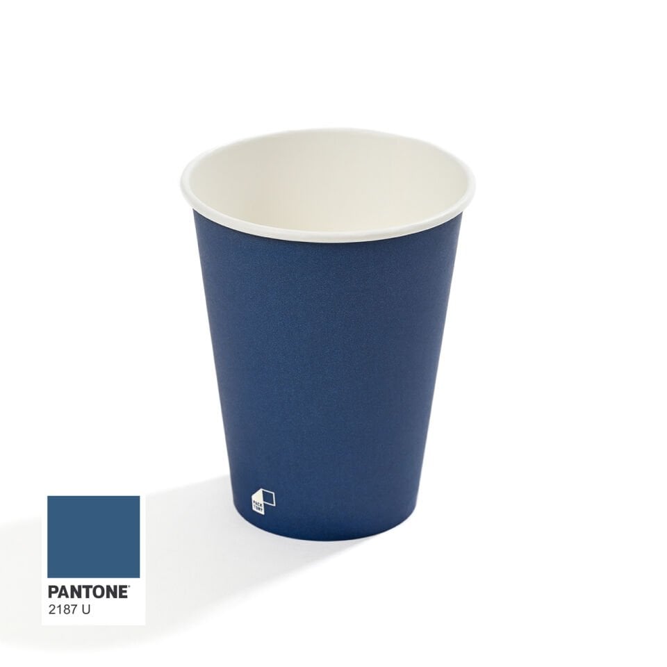 14 oz Single Wall Baskılı Karton Bardak (Lacivert) 50 Adet