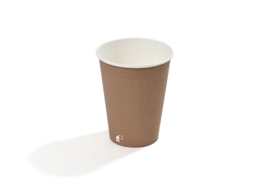 14 oz Single Wall Baskılı Karton Bardak (Kahverengi) 50 Adet