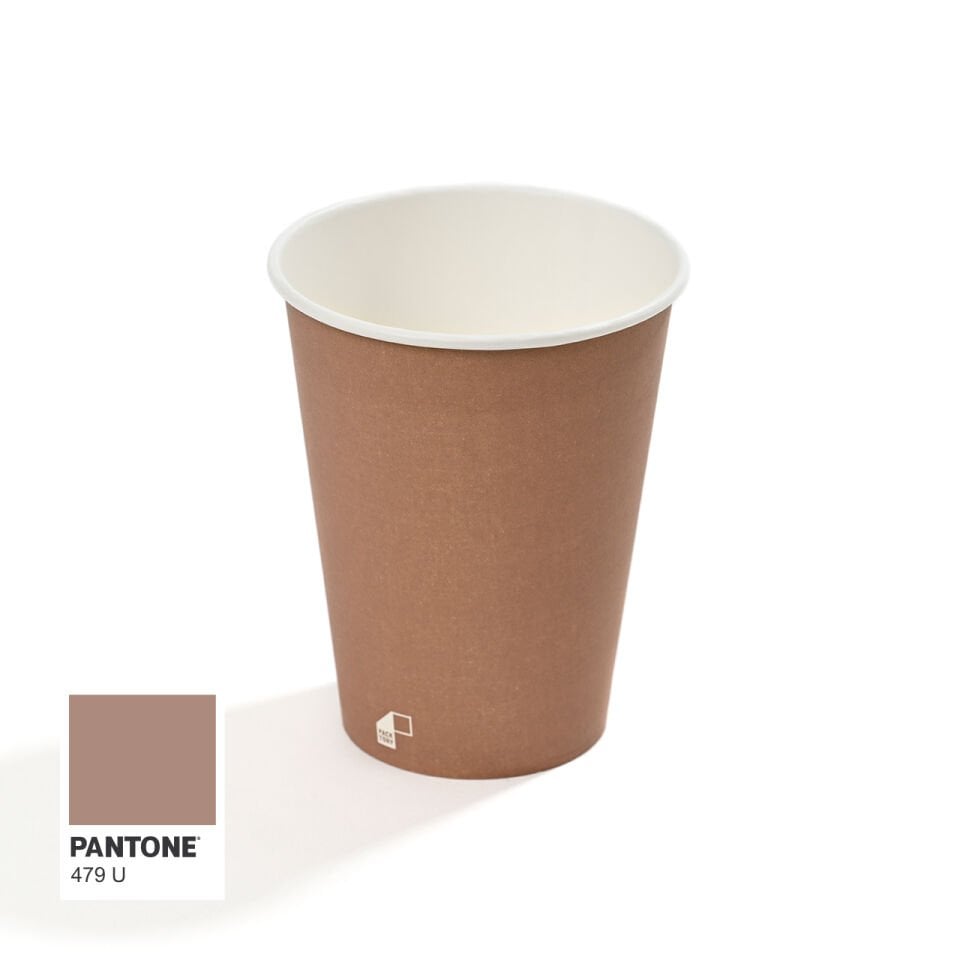 14 oz Single Wall Baskılı Karton Bardak (Kahverengi) 50 Adet