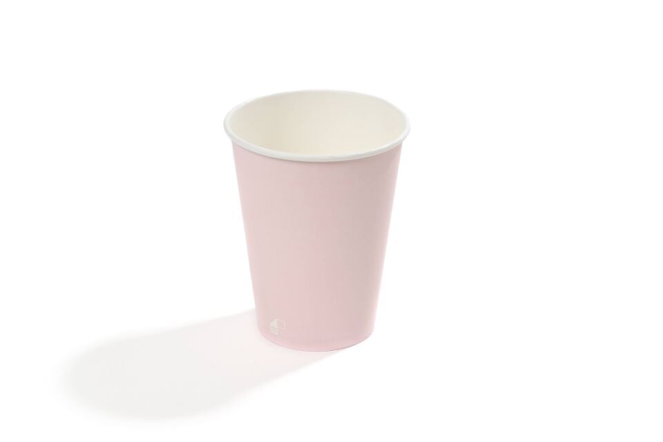 14 oz Single Wall Baskılı Karton Bardak (Pembe)
